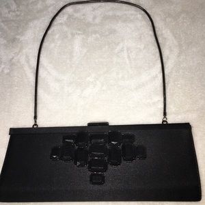 BANANA REPUBLIC Black Jeweled Clutch Purse